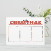 Moderne 1 of 3 foto met prettige kerstbegroeting (Staand voorkant)