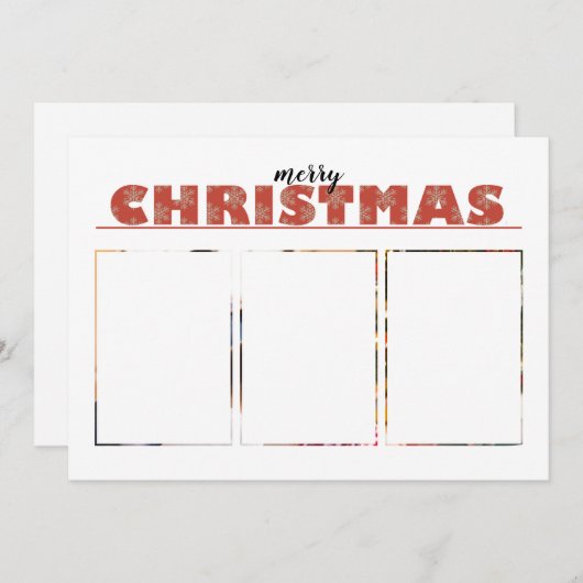 Moderne 1 of 3 foto met prettige kerstbegroeting (Voorkant / Achterkant)
