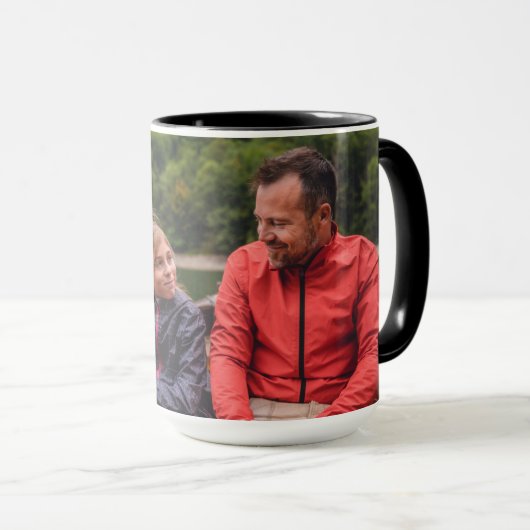 Moderne #1 papa foto gepersonaliseerde naam vaders mok (Voorkant rechts)