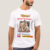 Moderne 1e bruiloft Jubileum Custom Couple Gift T-shirt (Voorkant)