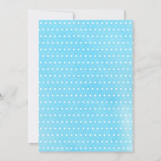 Moderne 1e verjaardag doop jongen blauw polka dot kaart (Achterkant)