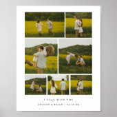 Moderne 1e verjaardag Foto Collage Koppel Custom Poster (Voorkant)