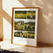 Moderne 1e verjaardag Fotocollage Koppel Custom Poster