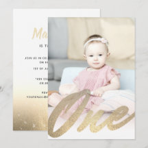 Moderne 1e verjaardag Gold Glitter Girls Foto