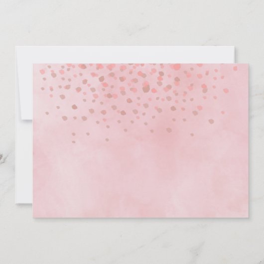 Moderne 1e Verjaardag Roze Confetti Ballon Script Kaart (Achterkant)