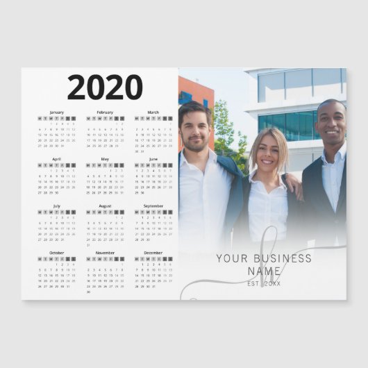 Moderne 2020-kalender foto bedrijfstipografie (Voorkant)