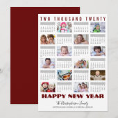 Moderne 2020 Kalender Fotocollage Gelukkig Nieuwja Feestdagenkaart (Voorkant / Achterkant)