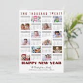 Moderne 2020 Kalender Fotocollage Gelukkig Nieuwja Feestdagenkaart (Staand voorkant)
