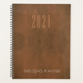 Moderne 2021 Elegante gepersonaliseerde naam Planner (Voorkant)