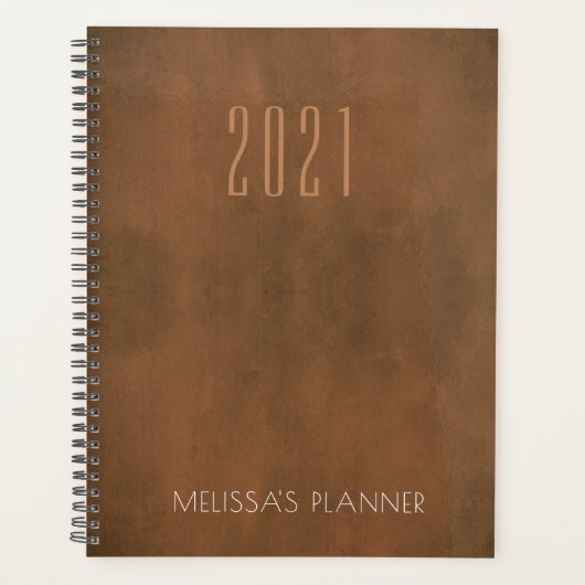 Moderne 2021 Elegante gepersonaliseerde naam Planner (Voorkant)