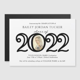 Moderne 2022 Foto: Black White Afstuderen Magnet