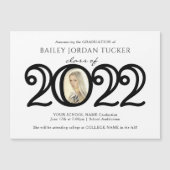 Moderne 2022 Foto: Black White Afstuderen Magnet (Voorkant)