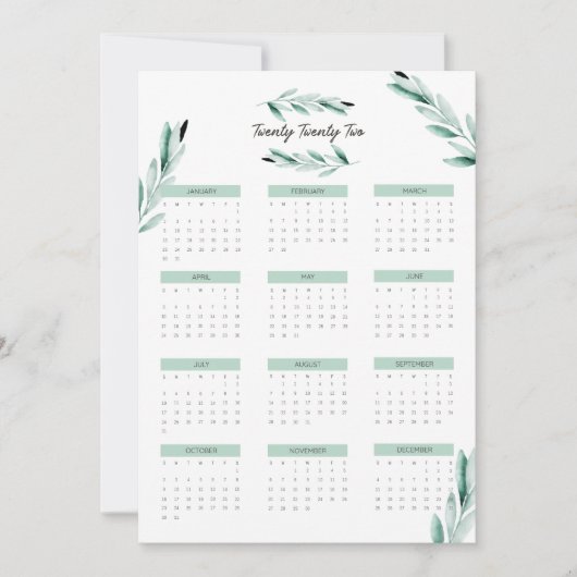 Moderne 2022 Full Year Calendar Minimalistische Ka (Voorkant)
