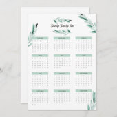 Moderne 2022 Full Year Calendar Minimalistische Ka (Voorkant / Achterkant)