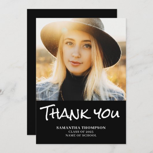 Moderne 2023-Afstuderen fotoplatte kaart - Harteli (Voorkant / Achterkant)