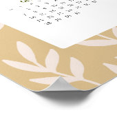 Moderne 2024 Neutrale Aardetoneel Blaadpatroon Age Poster (Hoek)