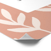 Moderne 2024 Peachy Leaf Patroon Kalender Poster (Hoek)