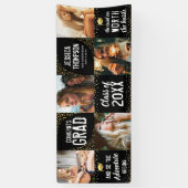 Moderne 2025 Afstuderen Zwart & Goud Foto Spandoek (Verticaal)