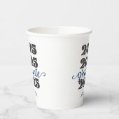 Moderne 2025 Blauw Zwart Afstuderen Papieren beker (Links)