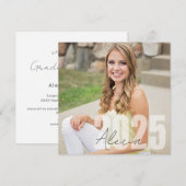 Moderne 2025 foto afstuderen Party uitnodiging (Voorkant / Achterkant)