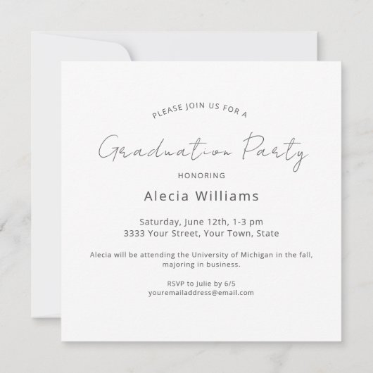 Moderne 2025 foto afstuderen Party uitnodiging (Achterkant)
