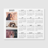 Moderne 2025 Kalender 3 Foto Collage Magneet Kaart (Voorkant)