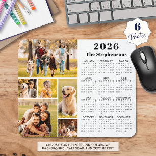 Moderne 2025 Kalender 6 Fotocollage Gepersonalisee Muismat