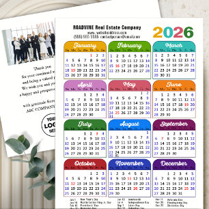 Moderne 2025 Kalender Bedrijfsfoto Logo Kleurrijk Feestdagenkaart