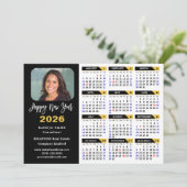 Moderne 2025 Kalender Bedrijfsfoto Zwart Goud Feestdagenkaart (Staand voorkant)