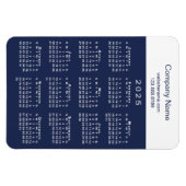 Moderne 2025 Kalender Bedrijfsnaam Info Navy White Magneet (Horizontaal)