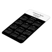 Moderne 2025 Kalender Bedrijfsnaam Info Zwart Wit Magneet (Linkerzijde)