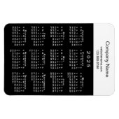 Moderne 2025 Kalender Bedrijfsnaam Info Zwart Wit Magneet (Horizontaal)
