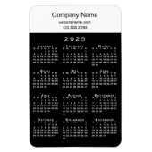 Moderne 2025 Kalender Bedrijfsnaam Info Zwart Wit Magneet (Verticaal)