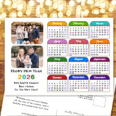 Moderne 2025 Kalender Eenvoudig Familie Foto Kleur Feestdagenkaart