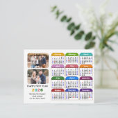 Moderne 2025 Kalender Eenvoudig Familie Foto Kleur Feestdagenkaart (Staand voorkant)