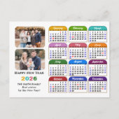 Moderne 2025 Kalender Eenvoudig Familie Foto Kleur Feestdagenkaart (Voorkant)