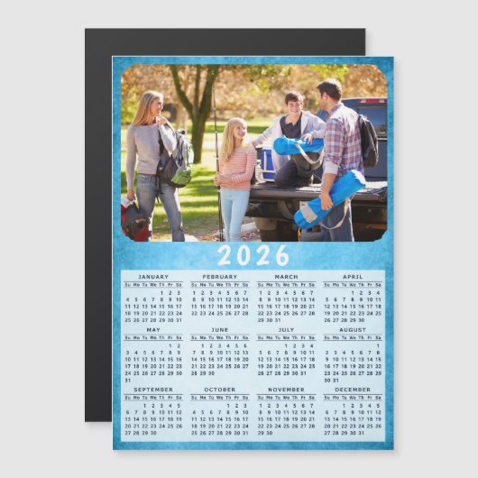 Moderne 2025 Kalender Familie Foto Koelkast Magnee (Voorkant / Achterkant)