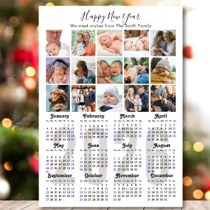 Moderne 2025 Kalender Familie Fotocollage Magnetis