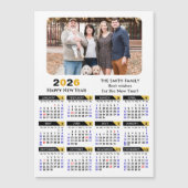 Moderne 2025 Kalender Foto Zwart Goud Magnetisch (Voorkant)