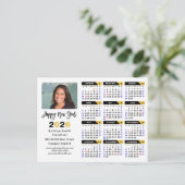 Moderne 2025 Kalender Goud Zwart Bedrijfsfoto Feestdagenkaart (Staand voorkant)