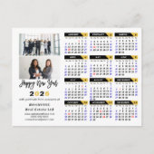 Moderne 2025 Kalender Goud Zwart Business 2 Foto Feestdagenkaart (Voorkant)