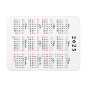 Moderne 2025 Kalender in het Spaans Wit Zwart Rood Magneet (Horizontaal)