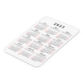 Moderne 2025 Kalender in het Spaans Wit Zwart Rood Magneet (Linkerzijde)