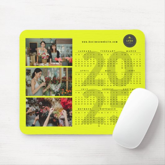 Moderne 2025 Kalender Nieuwjaar Minimalist 3 Foto Muismat (Met muis)