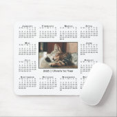 Moderne 2025 Kalender Uw Fotonaam op Wit Muismat (Met muis)