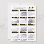 Moderne 2025 Kalender Zakelijk Goud Zwart Corporat Feestdagenkaart (Voorkant)
