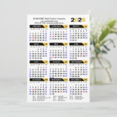 Moderne 2025 Kalender Zakelijk Goud Zwart Corporat Feestdagenkaart (Staand voorkant)