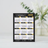 Moderne 2025 Kalender Zakelijke Foto Goud Zwart Feestdagenkaart (Staand voorkant)