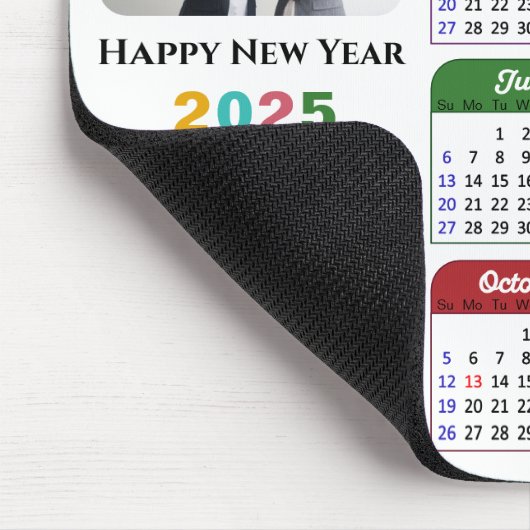 Moderne 2025 Kalender Zakelijke Foto Logo Kleurrij Muismat (Hoek)