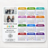 Moderne 2025 Kalender Zakelijke Foto Logo Kleurrij Muismat (Voorkant)